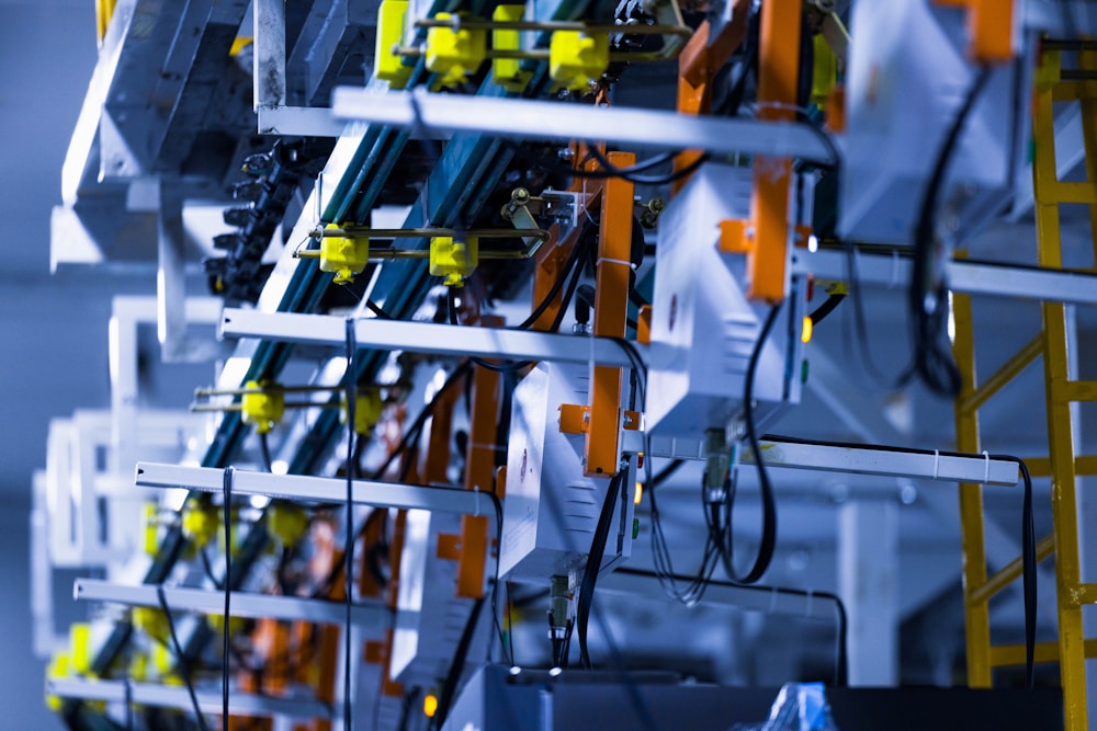 Control cabinet wiring and terminations representing PLC integration and electrical design